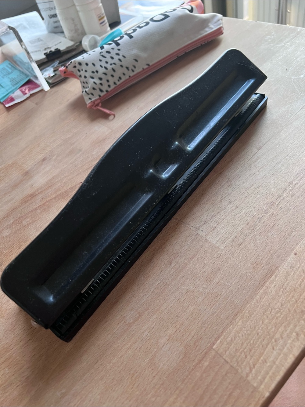 Staple Black Two-Hole Paper Punch - Heavy Duty Office Tool